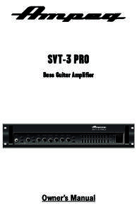 SVT-3 PRO Bass Guitar Amplifier INPUT  GAIN