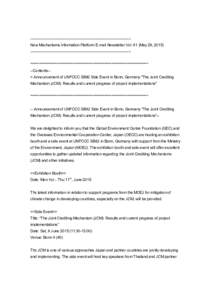 Microsoft Word - New Mechanisms Information Platform E-mail Newsletter Vol.61