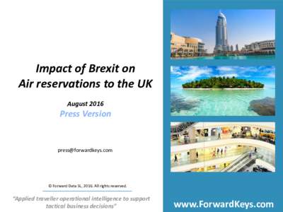 Impact of Brexit on Air reservations to the UK August 2016 Press Version