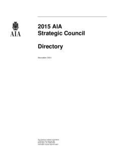 2015 AIA Strategic Council Directory DecemberThe American Institute of Architects