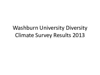 Washburn University Diversity Climate Survey Results 2013