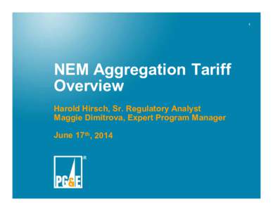 NEM Aggregation Tariff Overview