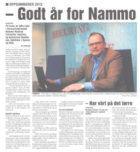 ■ Oppsummerer 2012  – Godt år for Nammo RAUFOSS  på tross av tøffe tider