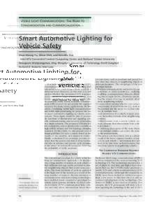 TSAI_LAYOUT_Layout:49 PM Page 50  VISIBLE LIGHT COMMUNICATIONS: THE ROAD TO STANDARDIZATION AND COMMERCIALIZATION  Smart Automotive Lighting for