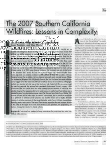 fire  The 2007 Southern California Wildfires: Lessons in Complexity  ABSTRACT