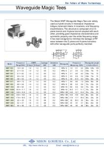 Waveguide Magic Tees The Model WMT Waveguide Magic Tees are widely used as hybrid circuits in microwave impedance bridges, balanced mixers in receivers, and frequency discriminators. The structure is composed of an Eplan