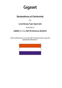 Declarations of Conformity For Luxembourg Type Approvals According to
