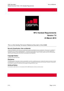 GSM Association Official Document TS.26 - NFC Handset Requirements Non-confidential  NFC Handset Requirements