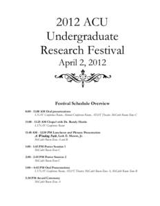 2012 ACU Undergraduate Research Festival !