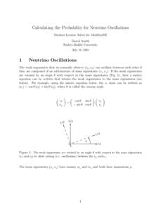 Calculating the Probability for Neutrino Oscillations Student Lecture Series for MiniBooNE Darrel Smith Embry-Riddle University July 18, 2001