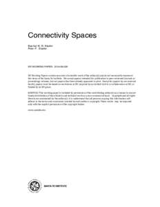 Connectivity Spaces Baerbel M. R. Stadler Peter F. Stadler SFI WORKING PAPER: [removed]