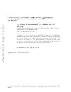 arXiv:1207.2442v1 [gr-qc] 10 Jul[removed]Torsion-balance tests of the weak equivalence
