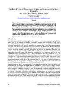 Social information processing / Wikis / World Wide Web / Statistics / Web 2.0 / Wiki / Cluster analysis / Academic studies about Wikipedia / Computer cluster / Computing / Human–computer interaction / Hypertext