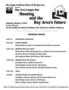 The League of Women Voters of the Bay Area Presents Bay Area League Day  H