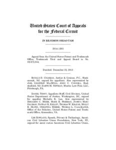 United States Court of Appeals for the Federal Circuit ______________________ IN RE SIMON SHIAO TAM ______________________