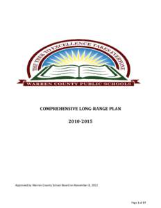 COMPREHENSIVE LONG-RANGE PLANApproved by Warren County School Board on November 8, 2012  Page 1 of 57