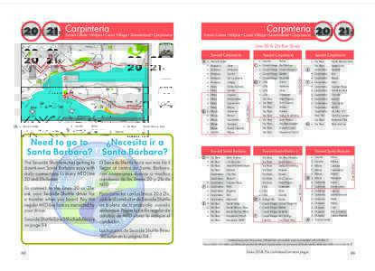 Carpinteria 20 21x  Transit Center • Milpas • Coast Village • Summerland • Carpinteria Line 20 & 21x Bus Stops