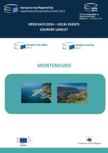OPEN DAYS 2014 – LOCAL EVENTS COUNTRY LEAFLET MONTENEGRO  INDEX