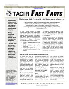 Tennessee Advisory Commission on Intergovernmental Relations  March 2002 Volume 1, Issue 1  TACIR