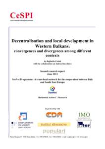 Decentralisation and local development in Western Balkans: convergences and divergences among different contexts by Raffaella Coletti with the collaboration of Andrea Stocchiero