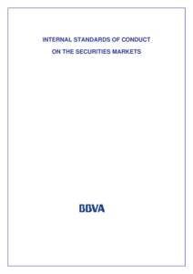 INTERNAL STANDARDS OF CONDUCT ON THE SECURITIES MARKETS 2  Contents
