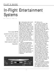 PILOT’S GUIDE  In-Flight Entertainment Systems B Y