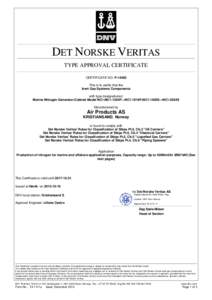 DET NORSKE VERITAS TYPE APPROVAL CERTIFICATE CERTIFICATE NO. PThis is to certify that the Inert Gas Systems Components with type designation(s)