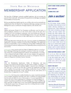State Bar of Michigan Membership Application