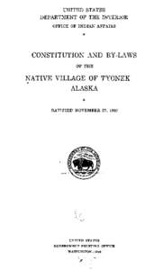Constitution and Bylaws of the Native Village of Tyonek