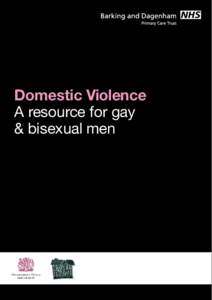 Domestic Violence A resource for gay & bisexual men Section Title 1