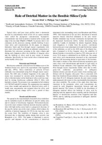 Goldschmidt 2000 September 3rd–8th, 2000 Oxford, UK. Journal of Conference Abstracts Volume 5(2), 353