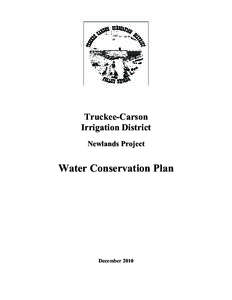 Truckee-Carson Irrigation District Newlands Project Water Conservation Plan