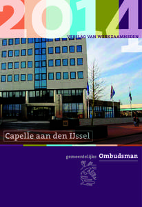 verslag van werkzaamheden  gemeentelijke ombudsman Minervahuis I Meent 106 4e etage