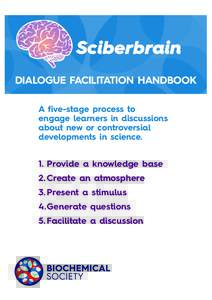 DIALOGUE FACILITATION HANDBOOK A five-stage process to engage learners in discussions about new or controversial developments in science.