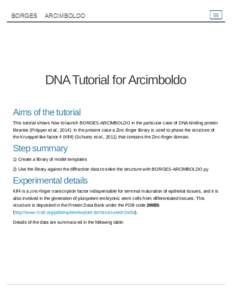 BORGES  ARCIMBOLDO DNA Tutorial for Arcimboldo Aims of the tutorial