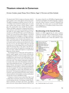 Titanium minerals in Cameroon Christian Knudsen, Joseph Penaye, Martin Mehlsen, Roger K. McLimans and Feiko Kalsbeek The mineral rutile (TiO2) is a major ore of titanium, which is used in products such as white pigment a