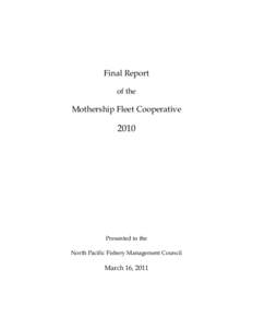 Mothership fleet cooperative annual AFA report