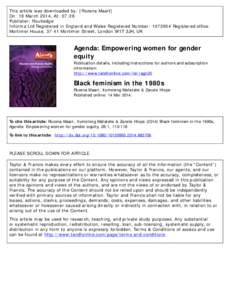 Black feminism / Rozena Maart / Radical feminism / Feminist movements and ideologies / Feminism / Social philosophy / Feminist theory