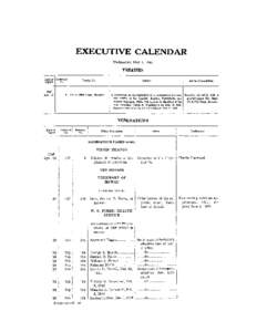 EXECUTIVE CALENDAR Wednesday, May 1, 1946 TREATIES Date of Calendar No.
