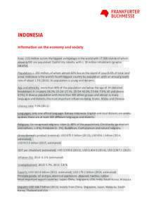    INDONESIA Information on the economy and society 	
  