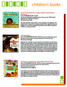 children’s books The 2014 Ohio Farm Bureau’s Award for Children’s Literature Winner The Beeman Item# AE-BEEBK[removed] • $[removed]To order, go to AgFoundation.org and then click on “Resource Orders,” “Educati