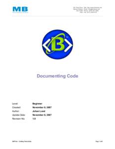 Documenting Code  Level: Beginner