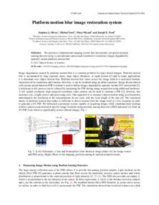 CTu2B.3.pdf  Imaging and Applied Optics Technical Digest © 2012 OSA Platform motion blur image restoration system 2 , Nima Nikzad3 and Joseph E. Ford1