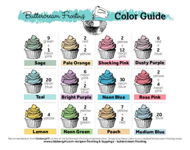 Buttercream Frosting 9 2  Color Guide