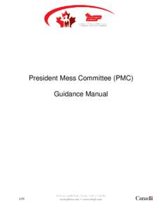 President Mess Committee (PMC) Guidance Manual 1/25  TABLE OF CONTENTS