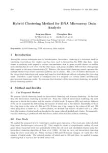 258  Genome Informatics 13: 258–Hybrid Clustering Method for DNA Microarray Data Analysis