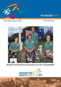 PUSHERSPOST Wheelchair Sports NSW WINTERWheelchair Tennis World Team Cup Australian Junior Team - Bronze Medallists