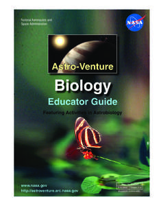 National Aeronautics and Space Administration Astro-Venture  Educator Guide