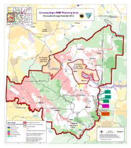 Uncompahgre RMP Planning Area  Map Extent MESA COUWind NTY