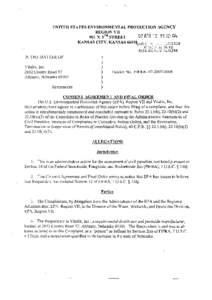 consent agreement, vitalix, inc., alliance, nebraska, FIFRA[removed], april 12, 2007
